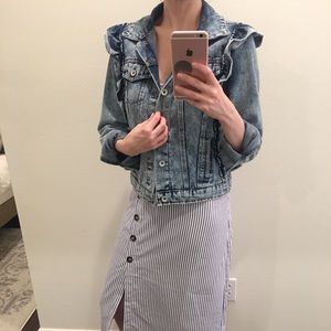 Ruffle Jean Jacket Small
